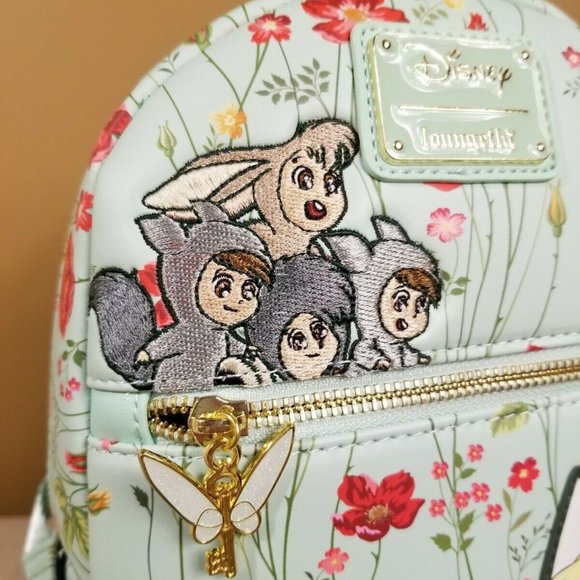 Loungefly Disney Peter Pan Tinkerbell & Lost Boys Floral Backpack NEW main image 5